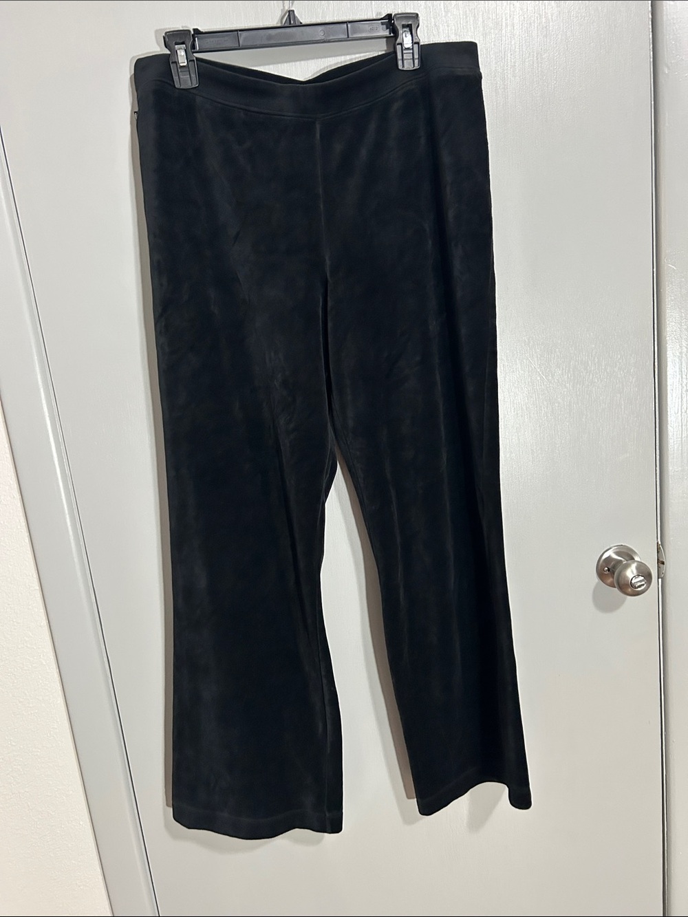 Lauren Ralph Lauren Black Velour Wide Leg Lounge Pants Size L